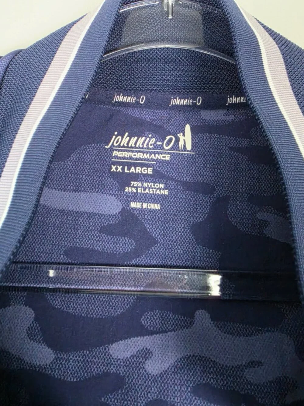 Johnnie-O Callahan Hooded Performance Camo Jacket Nylon Navy Blue Size XXL